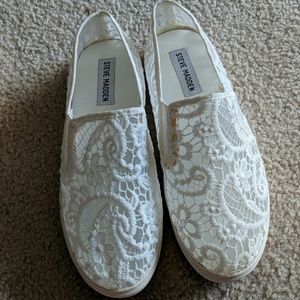 Steve Madden Ivory Lace Sneakers